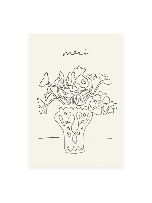 Postcard 'merci' (risography)