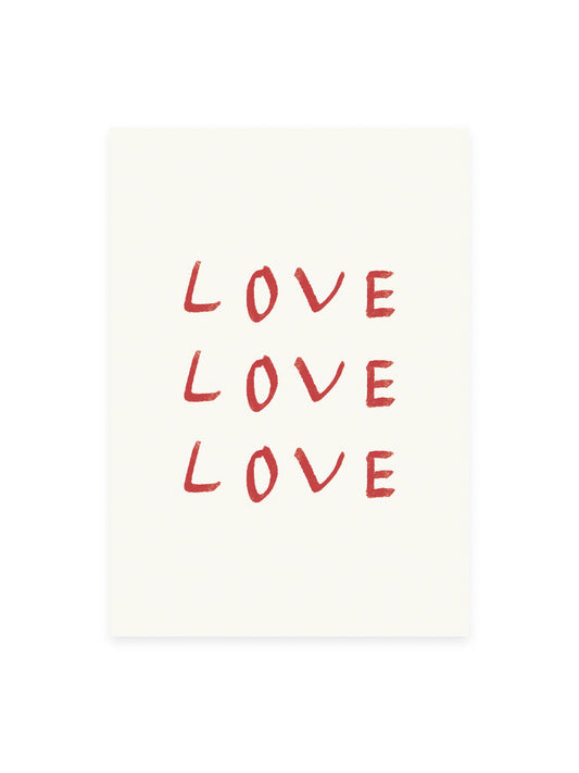 Postcard 'love love love' (risography)