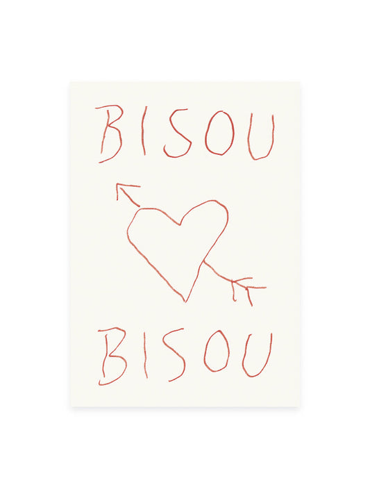 Postcard 'bisou bisou' (risography)