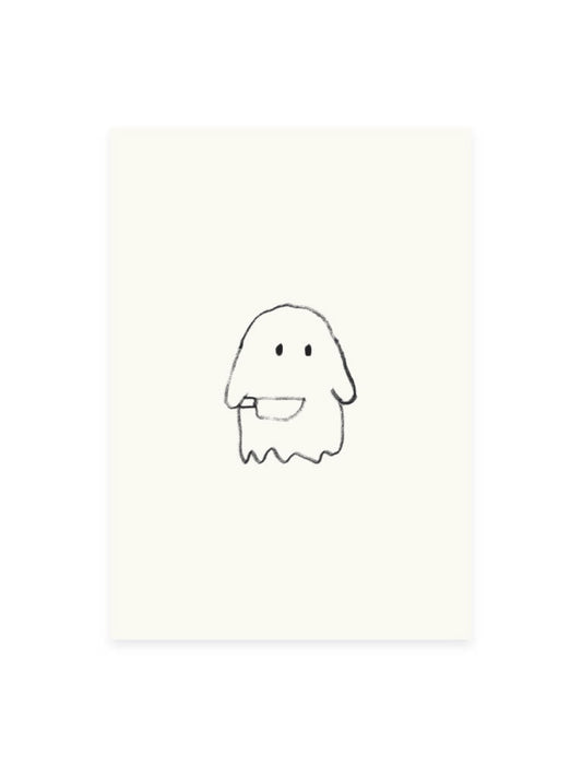 Postcard cute ghost (risography)