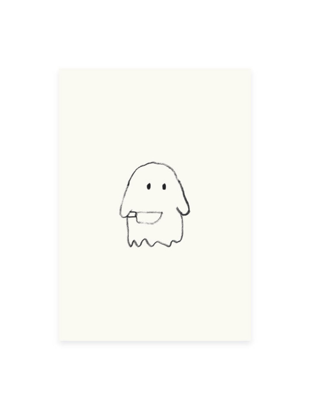 Postcard cute ghost (risography)