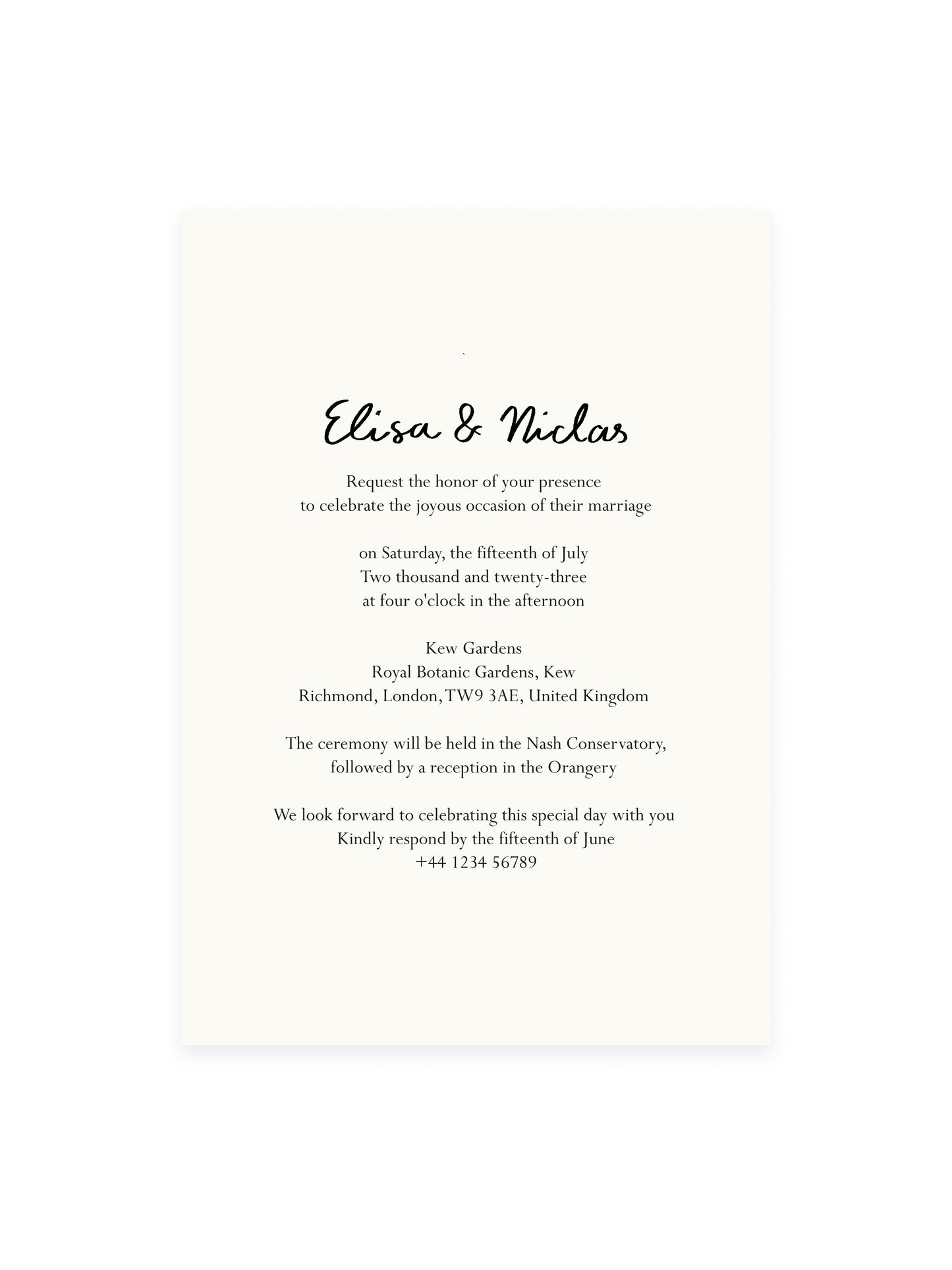 Personalized wedding invitation 'Cake' (Risography)