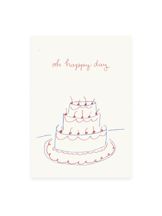 Postcard 'oh happy day' (risograph)