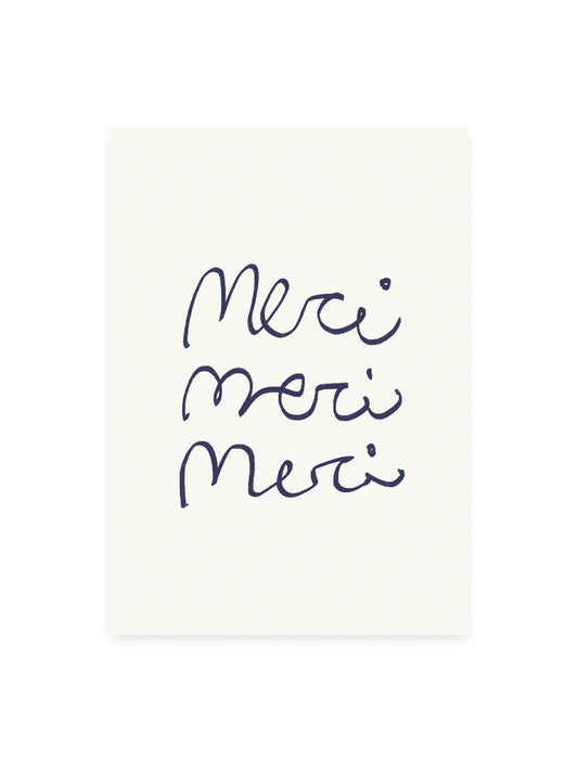 Postcard 'merci merci merci' (risography)