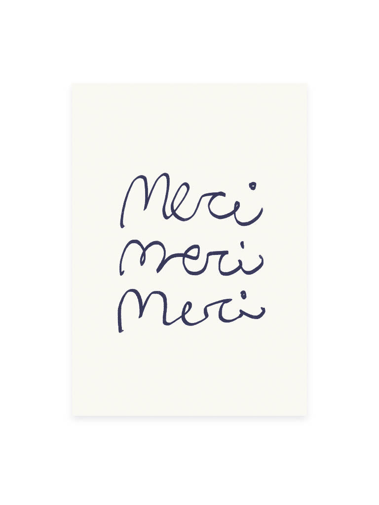 Postcard 'merci merci merci' (risography)
