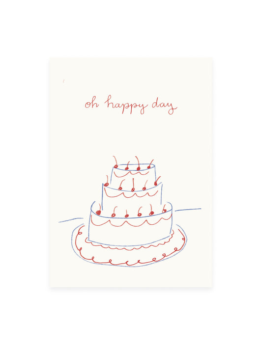 Postcard 'oh happy day' (risograph)