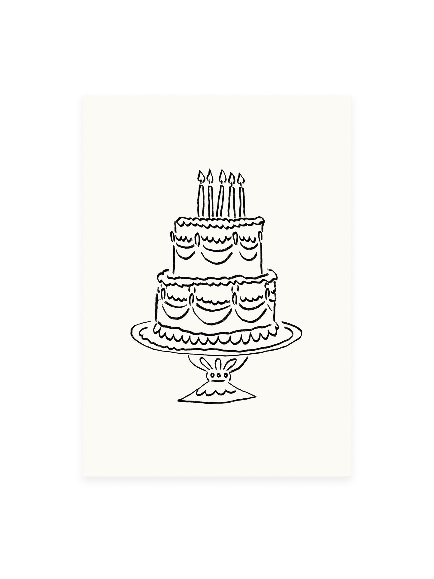 Personalized wedding invitation 'Cake' (Risography)