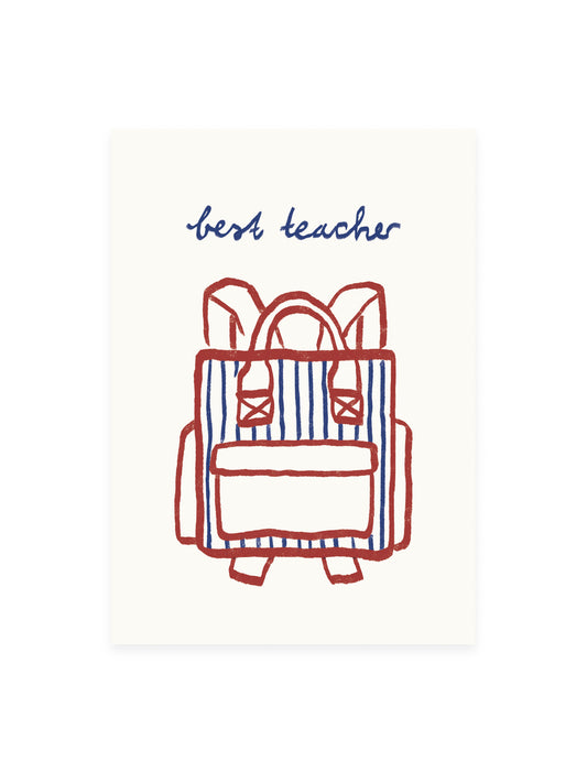 Postcard 'best teacher' (risography)