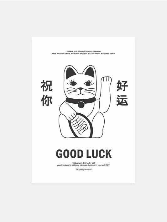 Postcard 'the lucky cat'