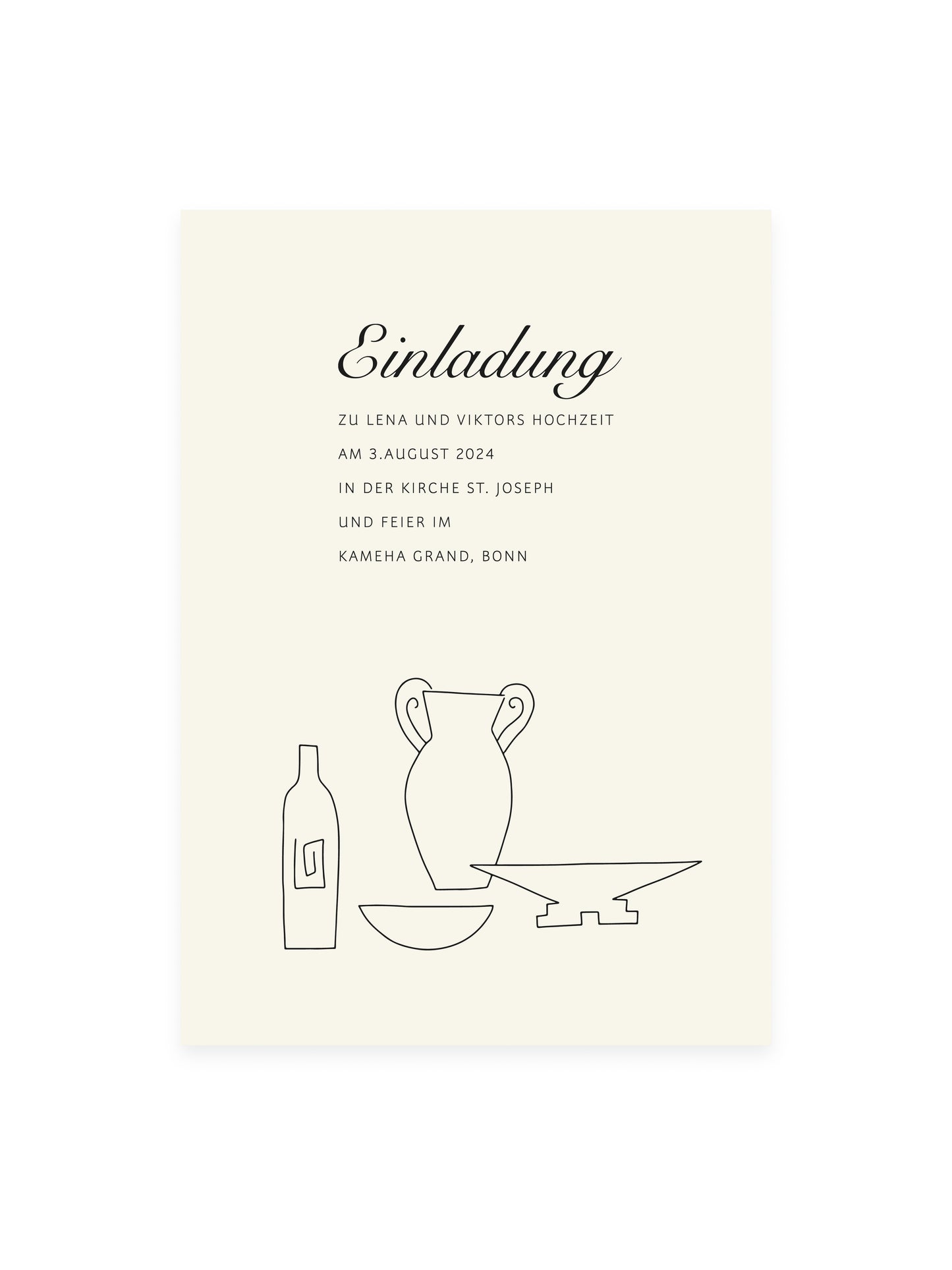 Personalized wedding invitation 'Still life' (risography)